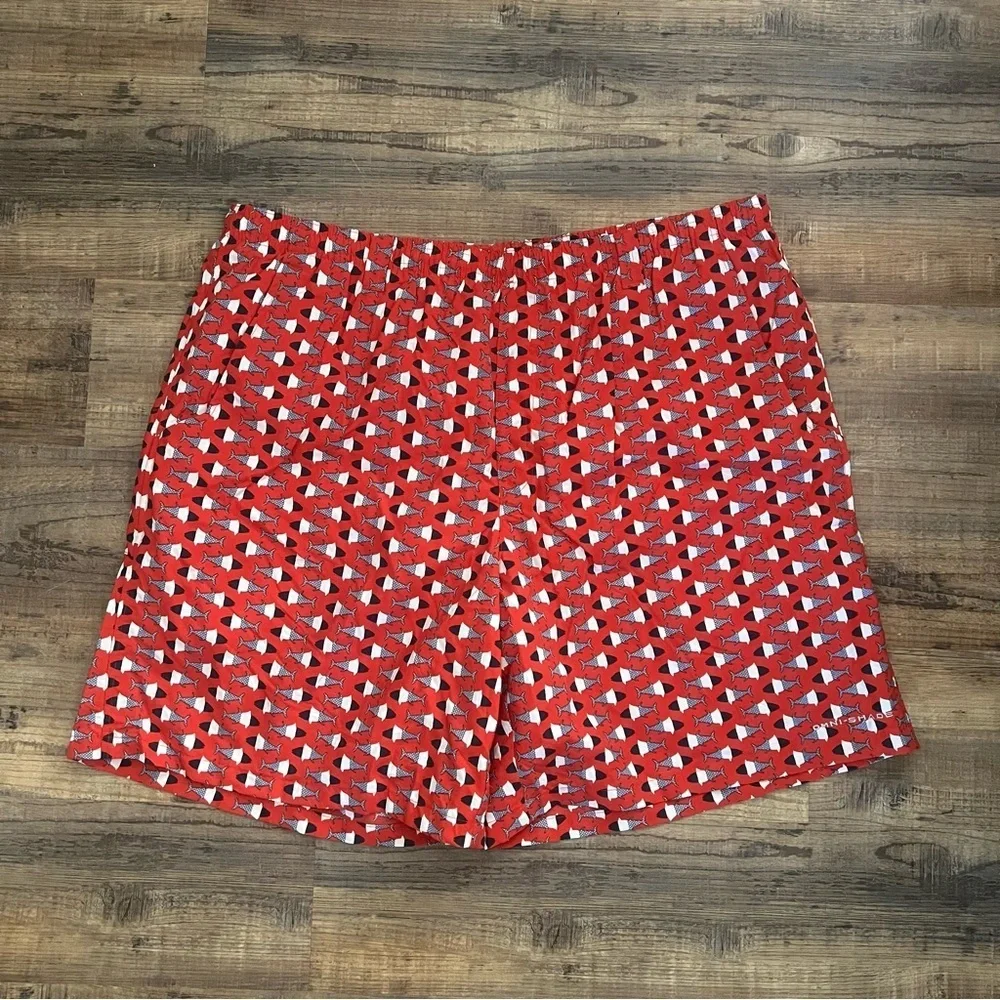 Columbia PFG Men’s Red Omni-Shade Fish Print Swim Trucks Size XL